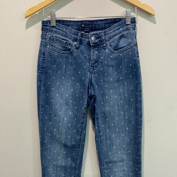 Gap blue with white polkadots skinny Jeans size 25 - Picture 3 of 13